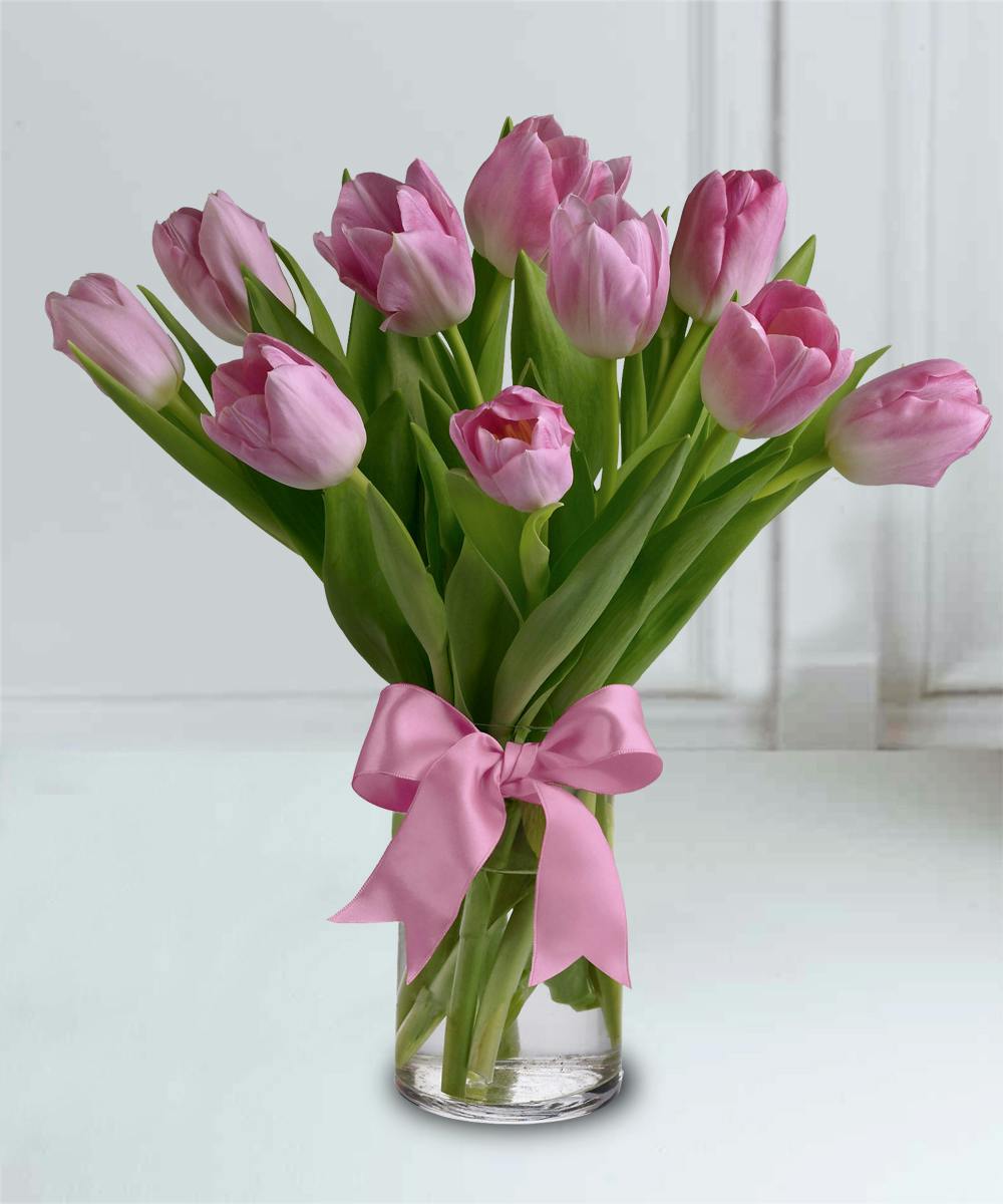 Pretty Pink Tulips Bouquet - Floral Arrangements - Beneva ...