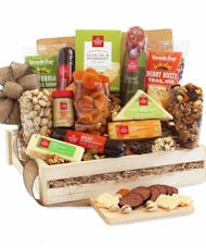 Meat and Cheese Wooden Gift Crate