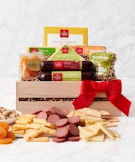 Meat and Cheese Wooden Gift Crate
